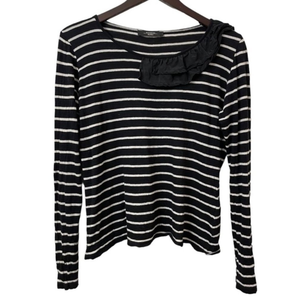 Maxmara Weekend striped long sleeve wool blend top